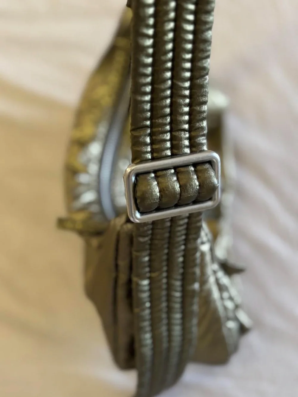 BAGGU Cargo Shoulder Bag in Deadstock Bronze Metallic